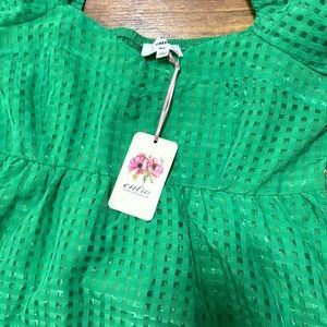entro | Dresses | New Green Puff Sleeve Bow Dress | Poshmark